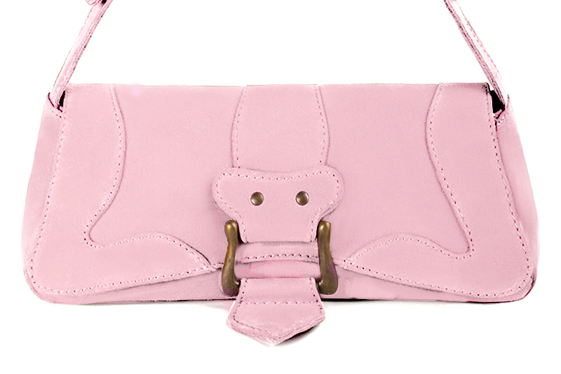 Dress small handbag in light pink leather - Profile view